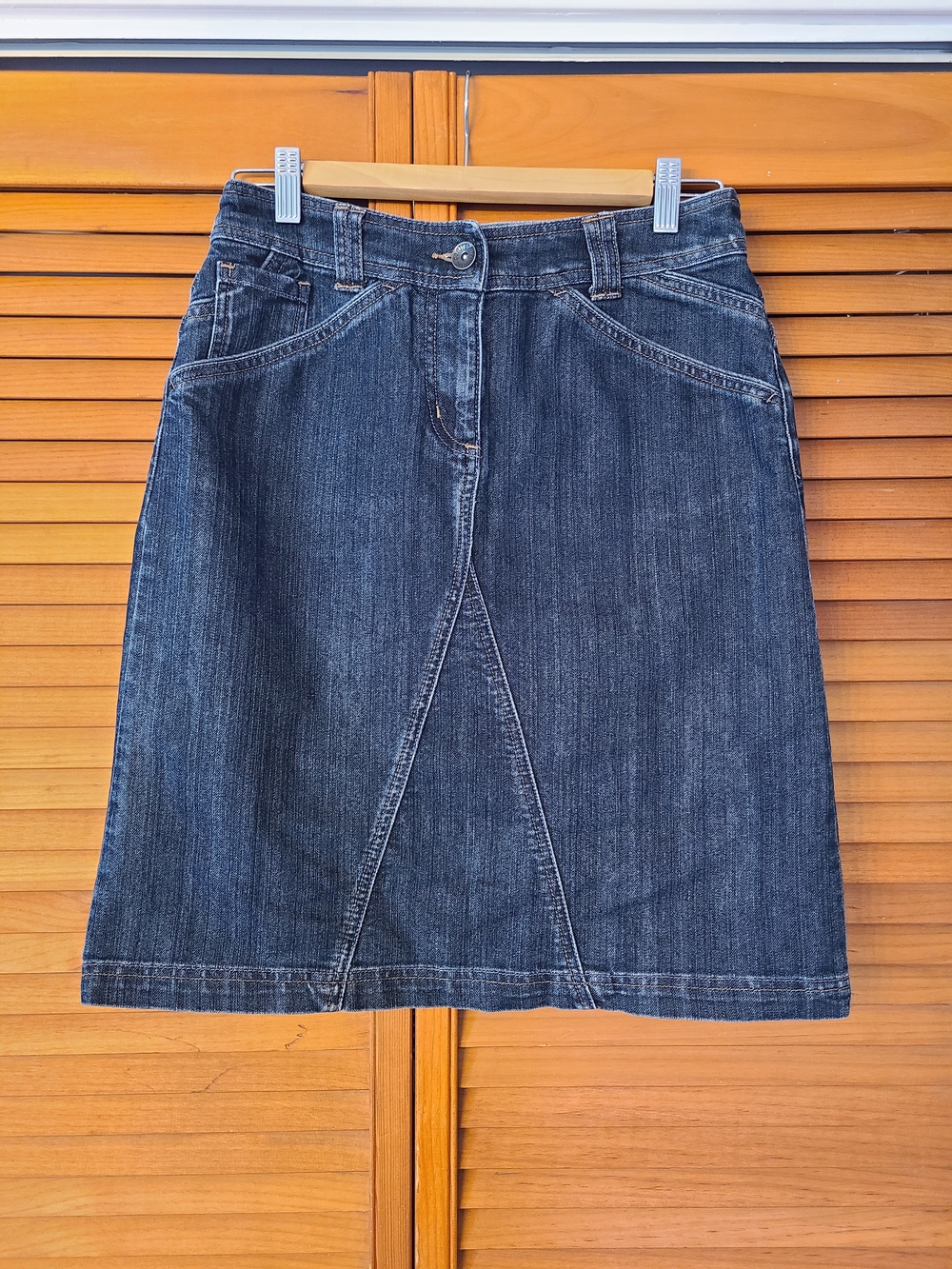 Dark Wash Denim A-Line Skirt - Women